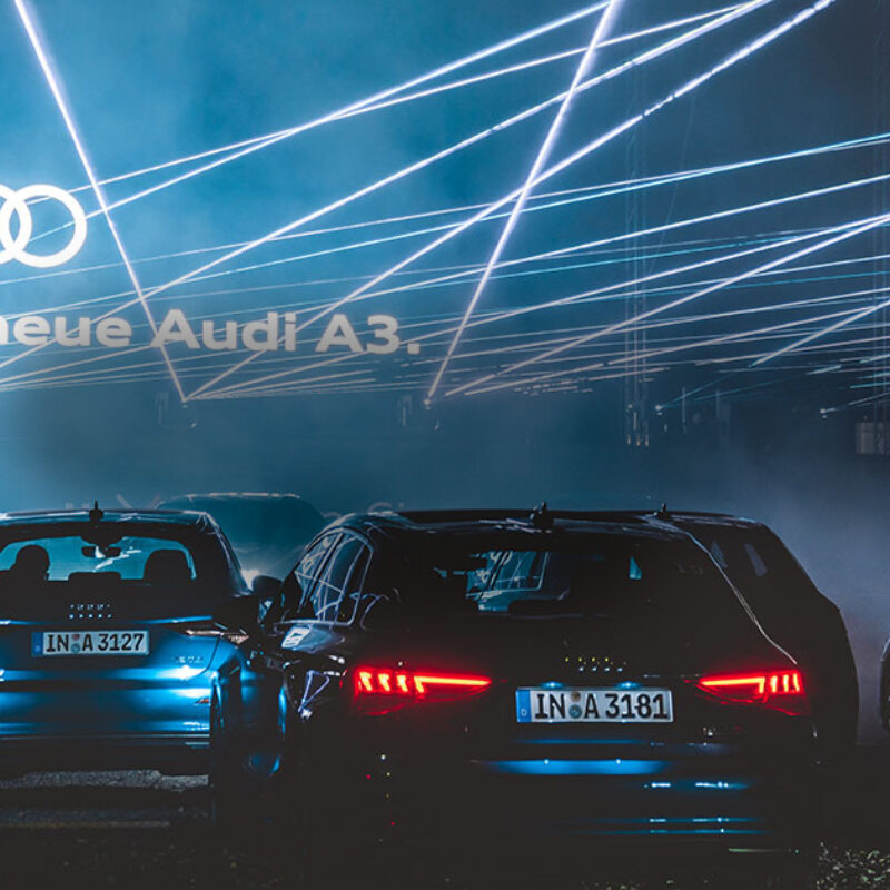 Header laserfabrik AUDI A3 Launch Autokino
